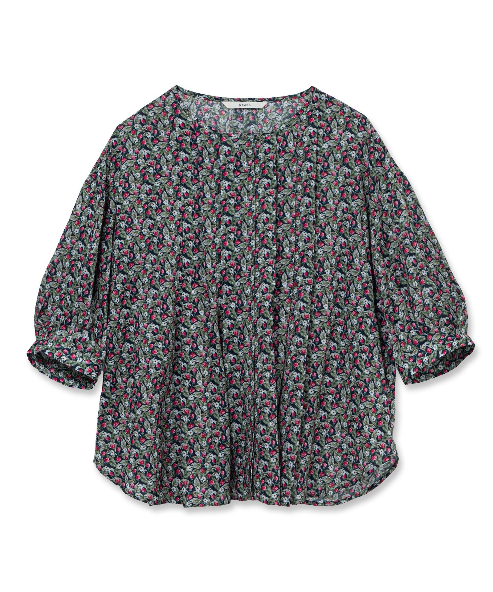 リバティプリントタックブラウス