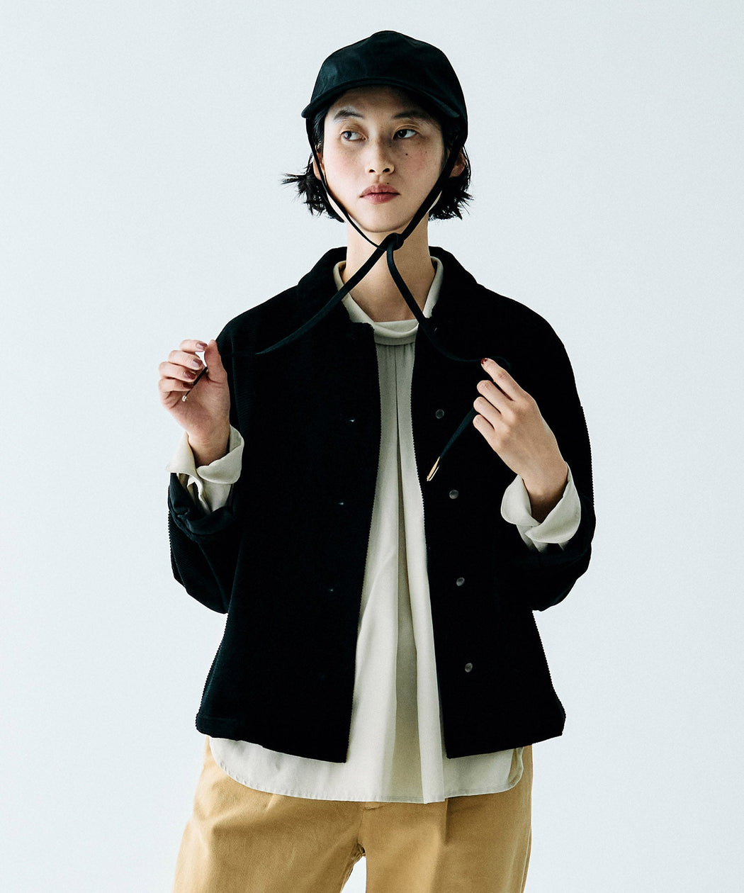 @ベージュ:H170 着用サイズ:F