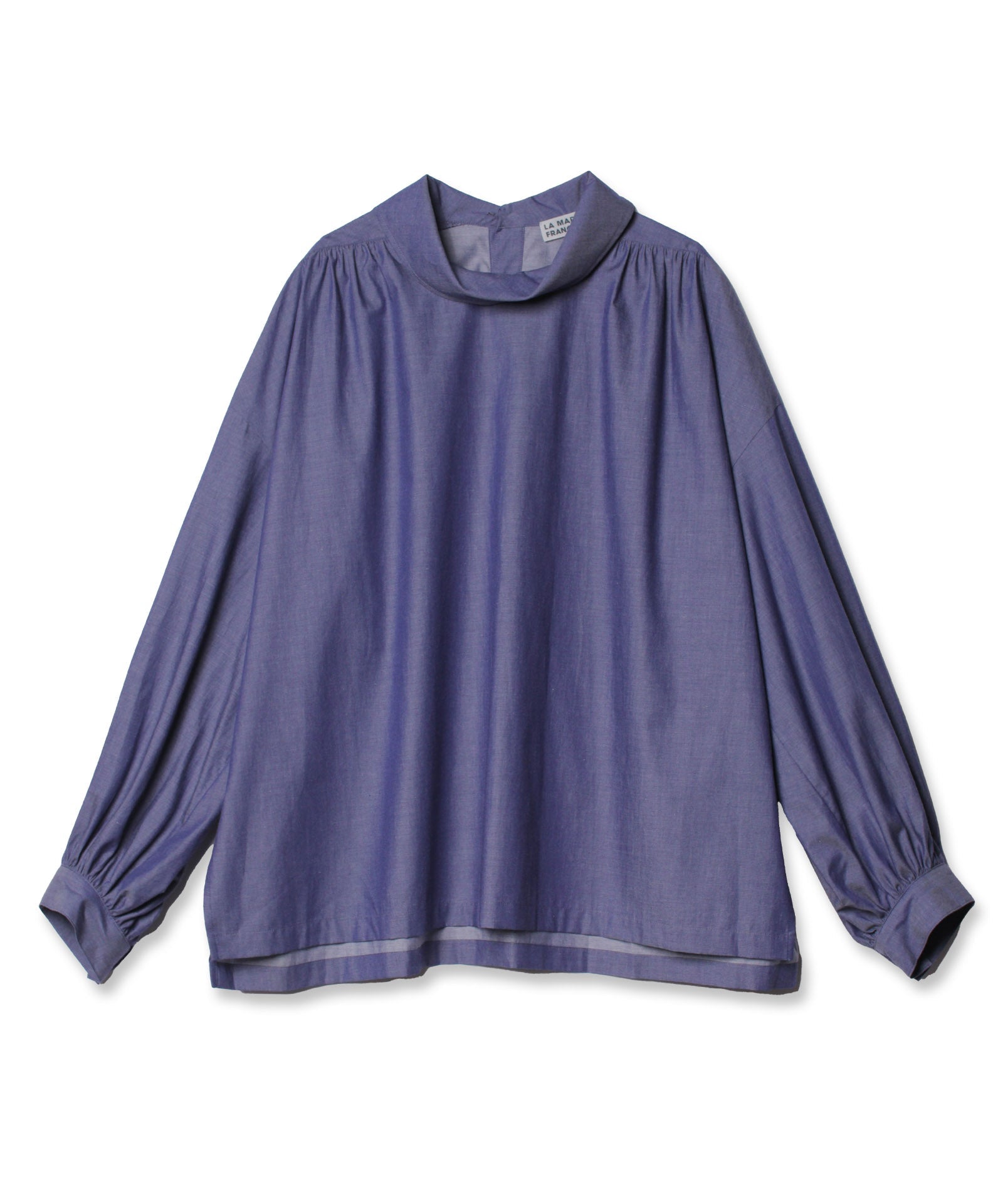 オーガニックコットンロールカラーブラウス