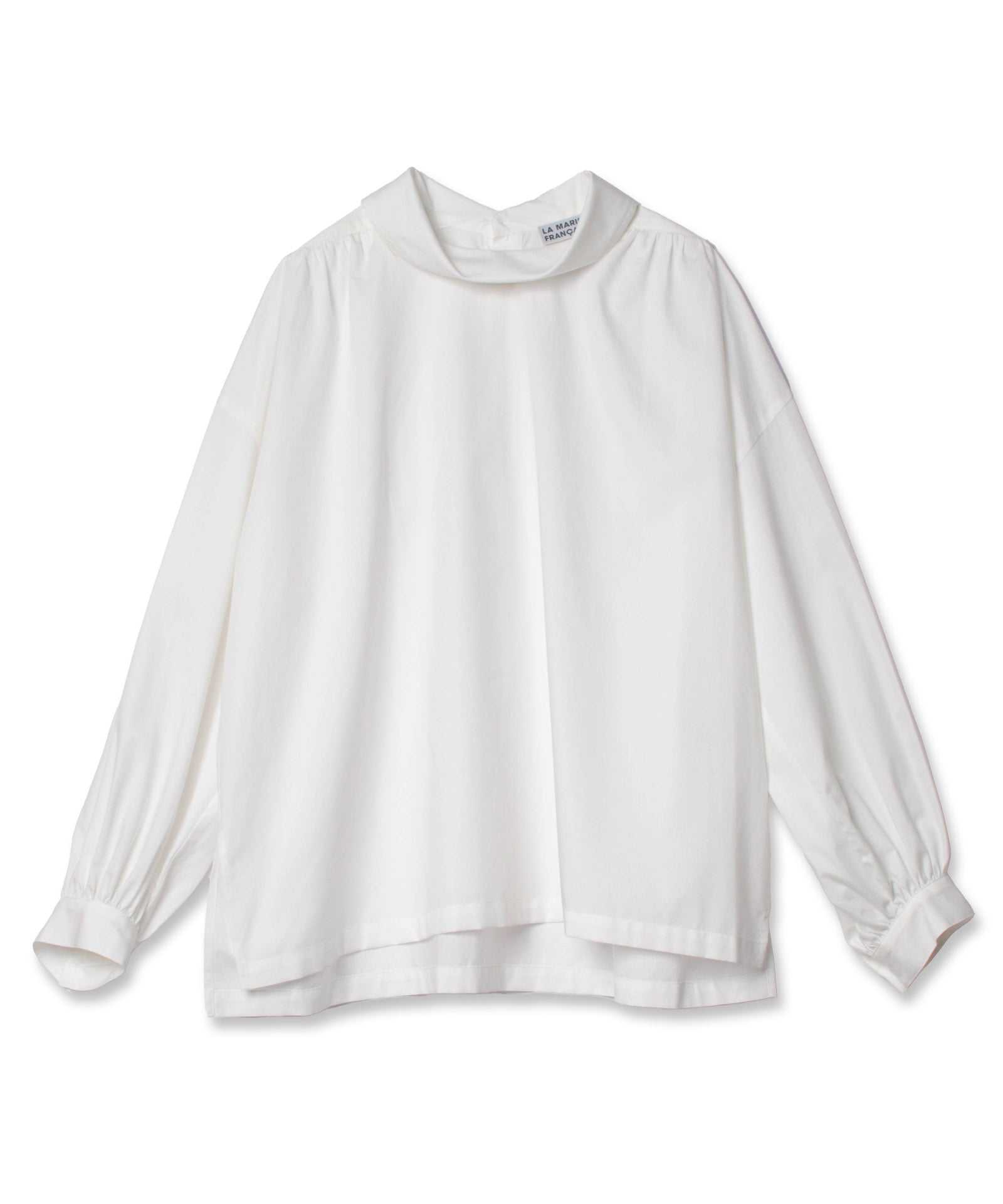 オーガニックコットンロールカラーブラウス