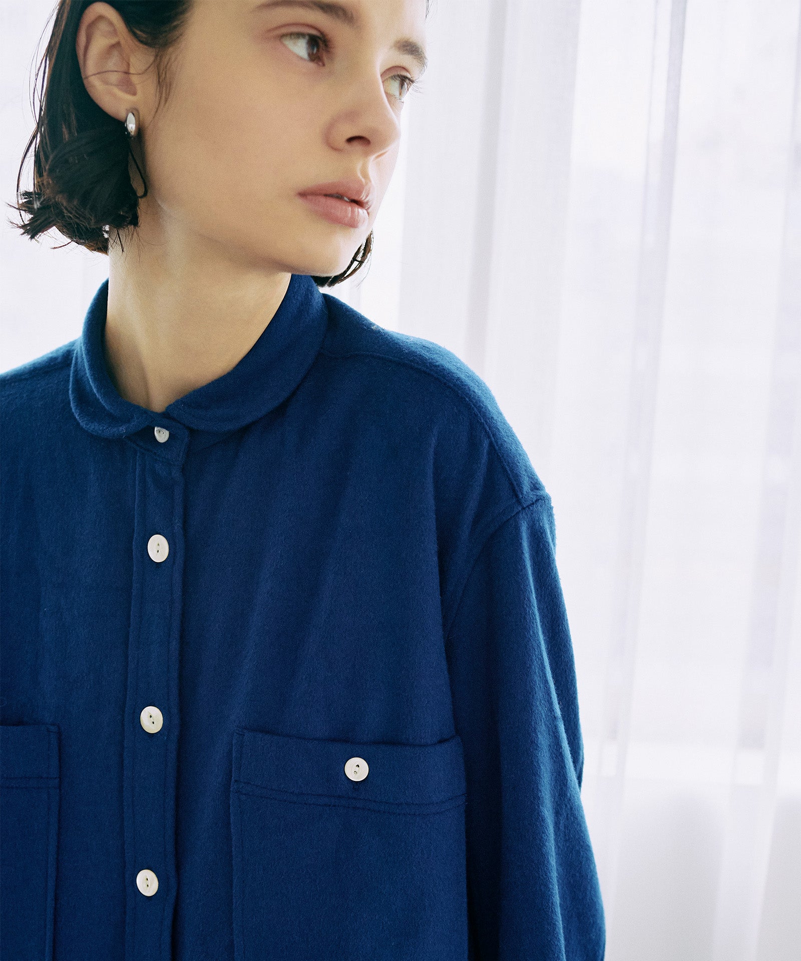 ウールジャージーシャツワンピース