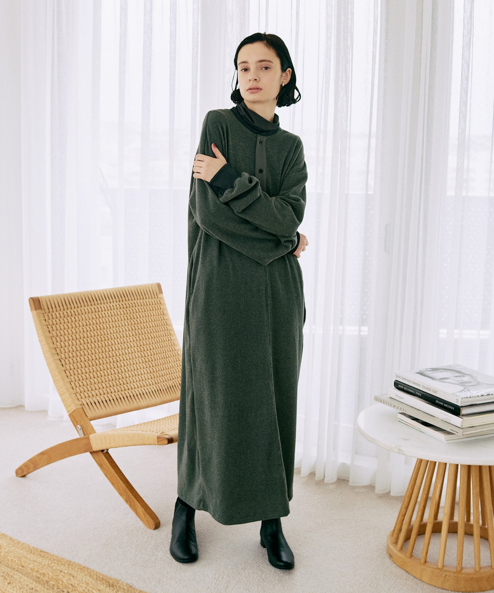 リブスキッパーワンピース