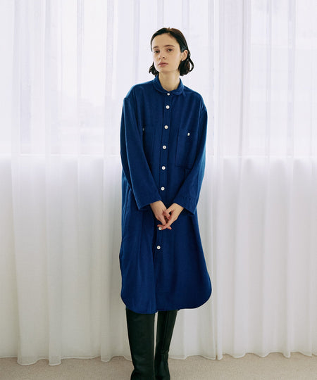 ウールジャージーシャツワンピース
