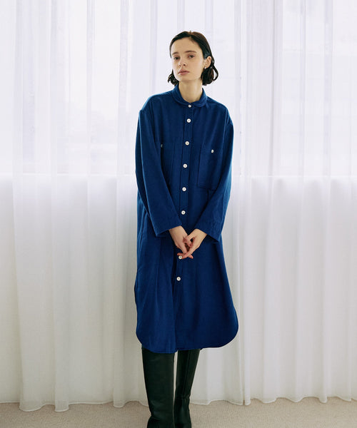 ウールジャージーシャツワンピース