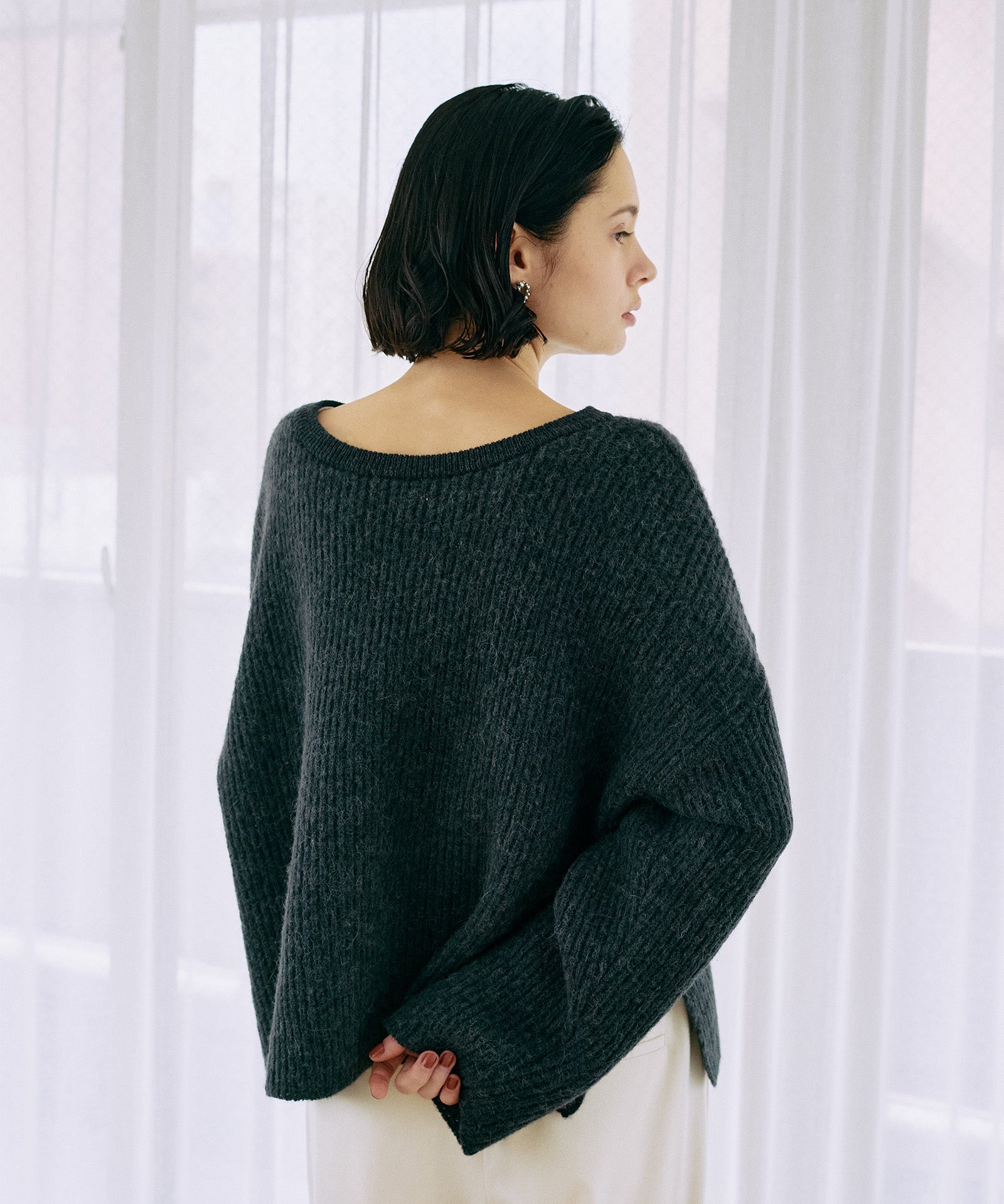 【Porter des boutons 】 別注モヘア2wayニット