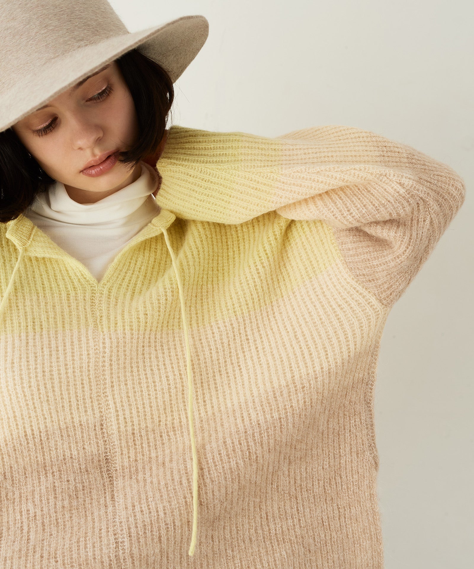 【Porter des boutons 】 別注モヘア2wayニット