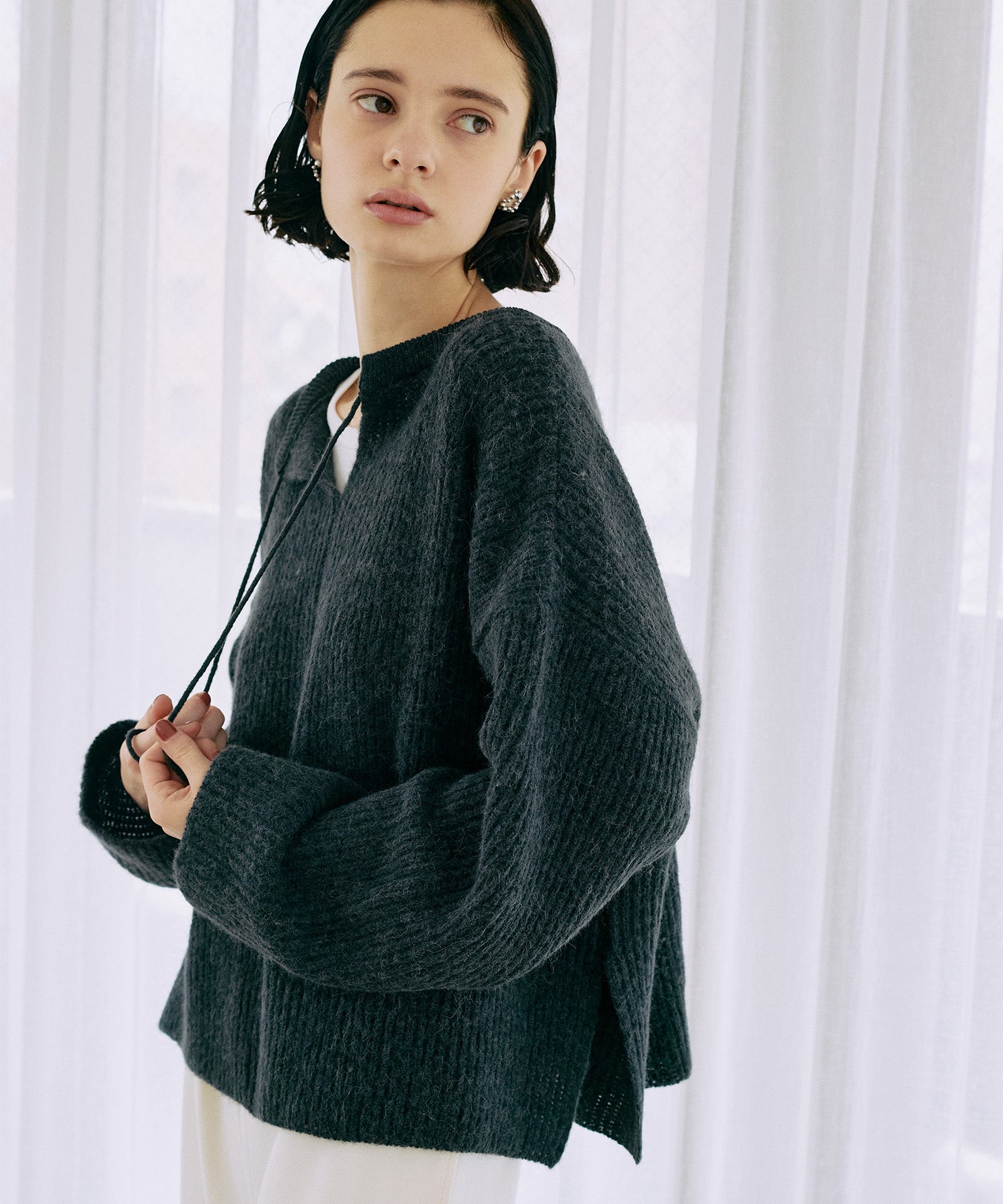 【Porter des boutons 】 別注モヘア2wayニット