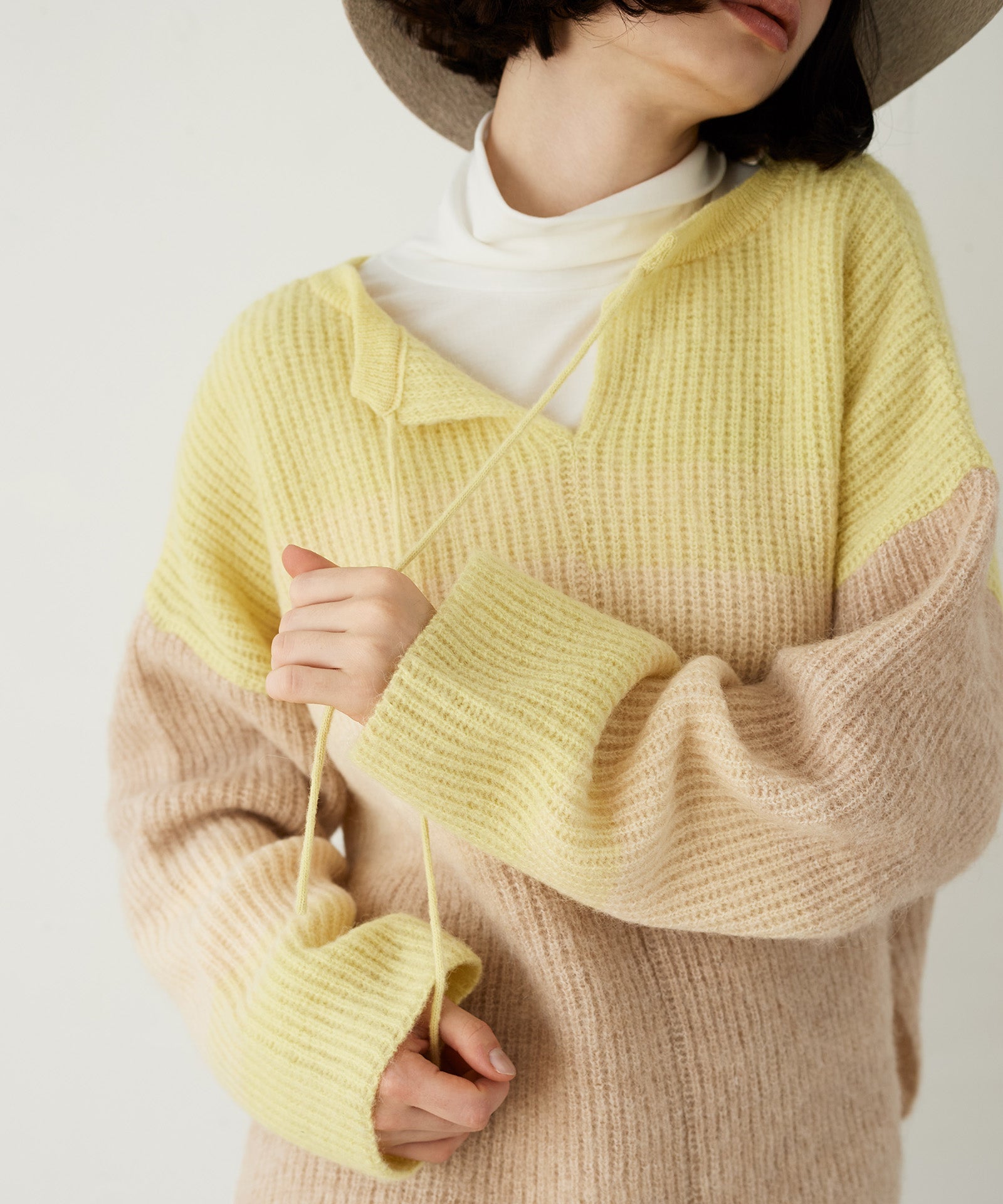 【Porter des boutons 】 別注モヘア2wayニット