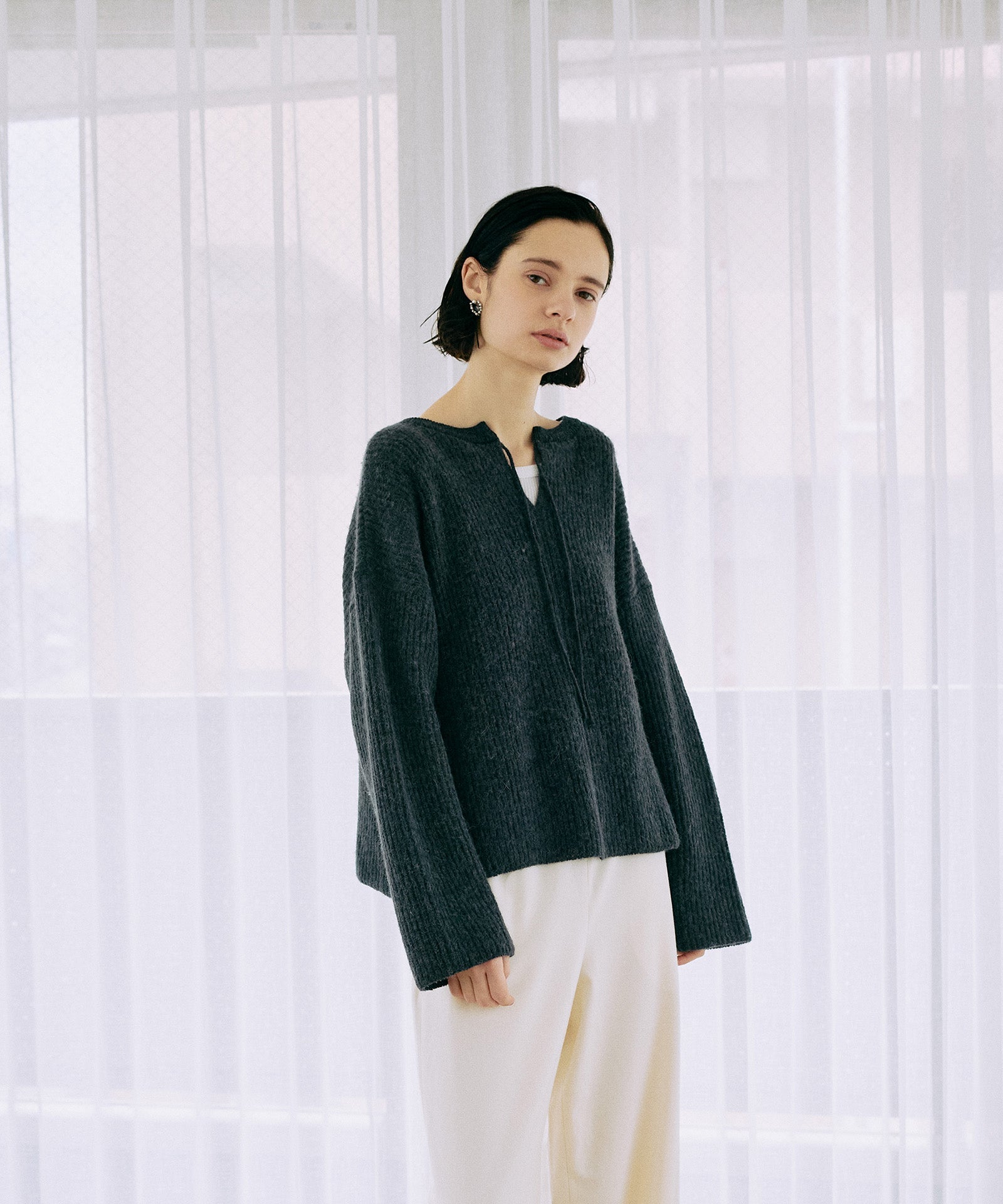 【Porter des boutons 】 別注モヘア2wayニット