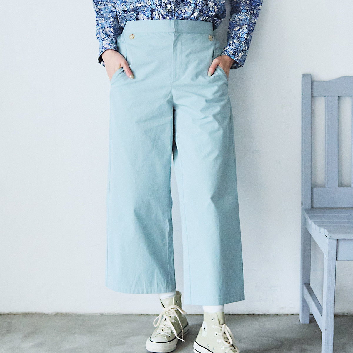 LGB ルグランブルー　コットン　リネン　クロップドパンツ LGB ルグランブルー コットン リネン クロップドパンツ