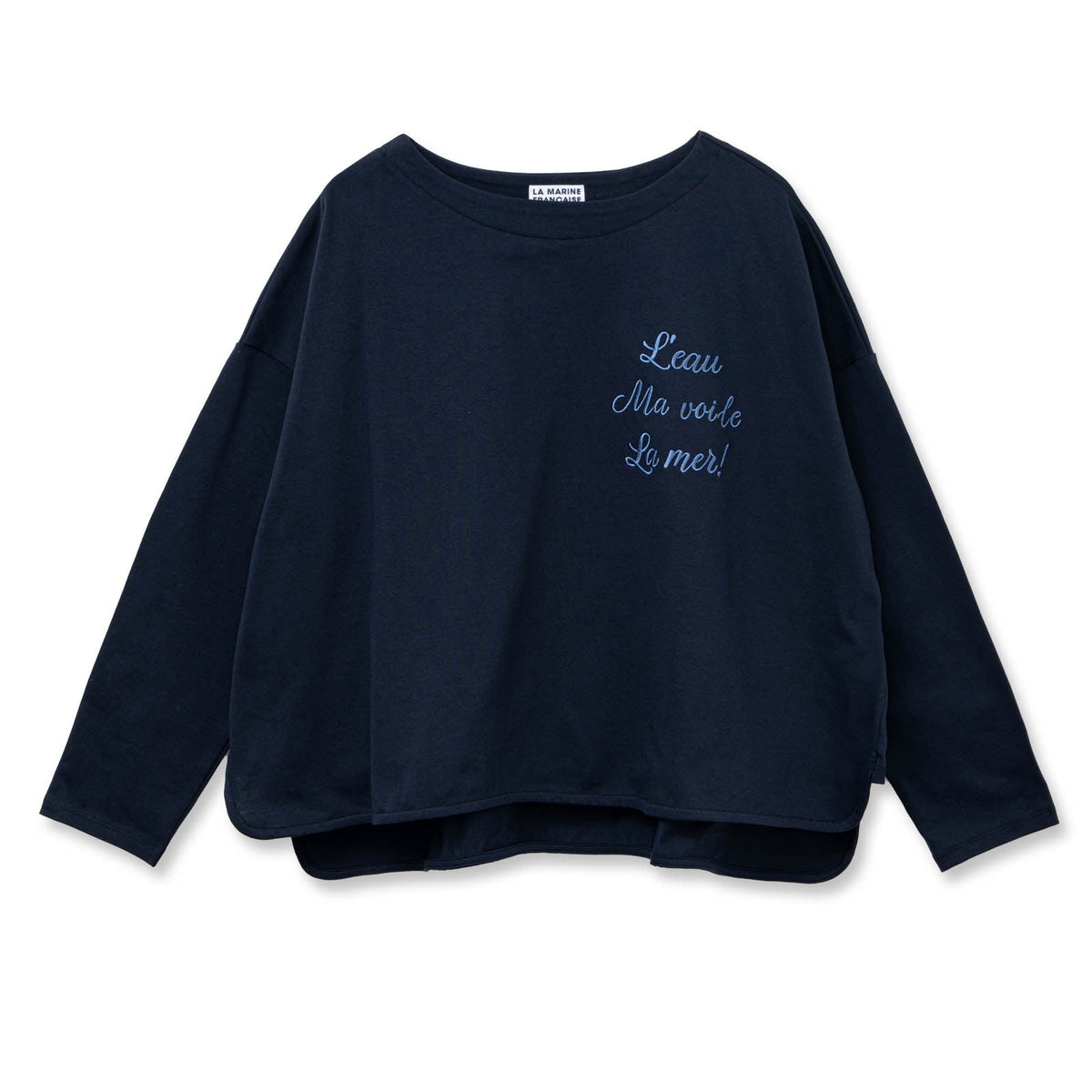 未使用に近い スクエアモチーフエンブロイダリー クルーネックプルオーバー エンブロイダリーワイドプルオーバー — LA MARINE FRANCAISE