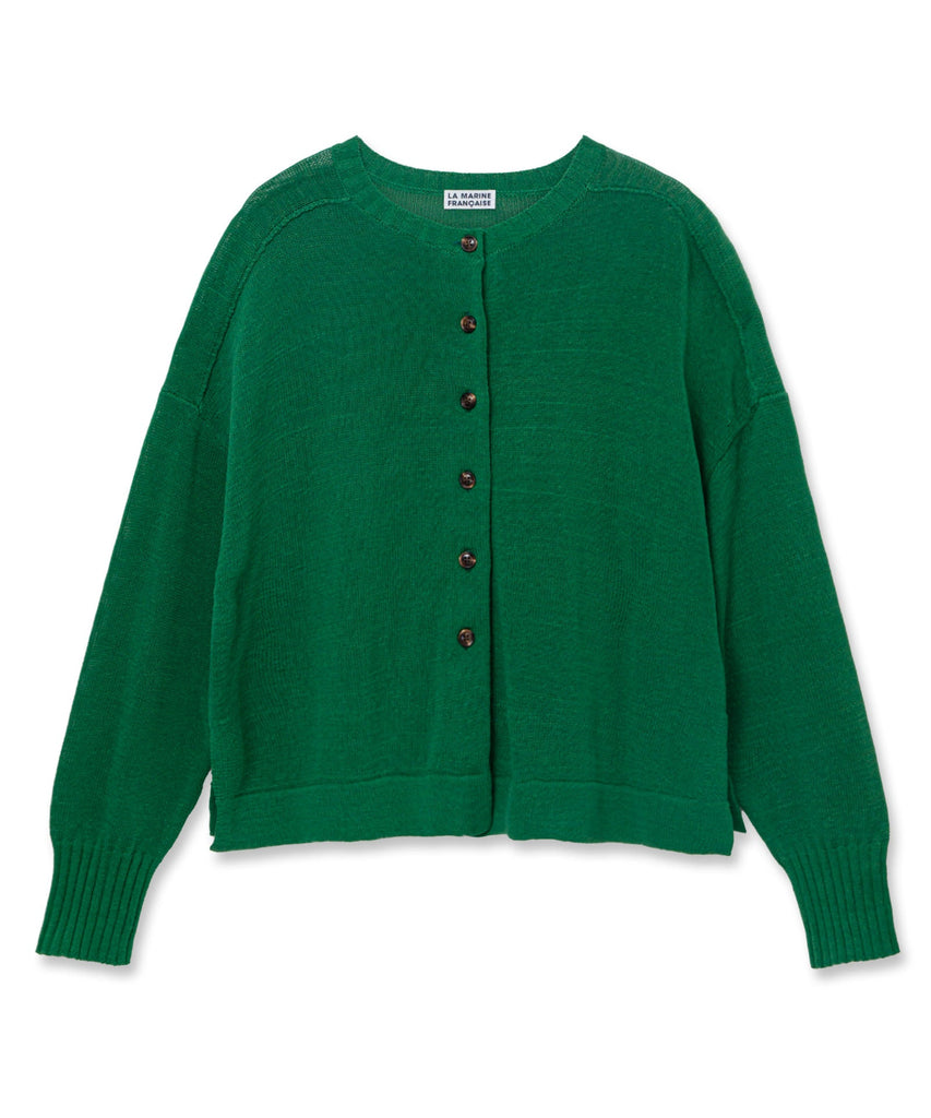 専用。LA MARINE FRANCAISEグリーン ボタン付き カーディガン 専用。LA MARINE FRANCAISEグリーン ボタン付き カーディガン NEW