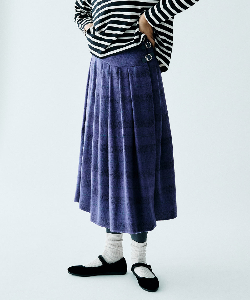 【O'Neil of Dublin】BASQUE SWING SKirt シャギーチェック