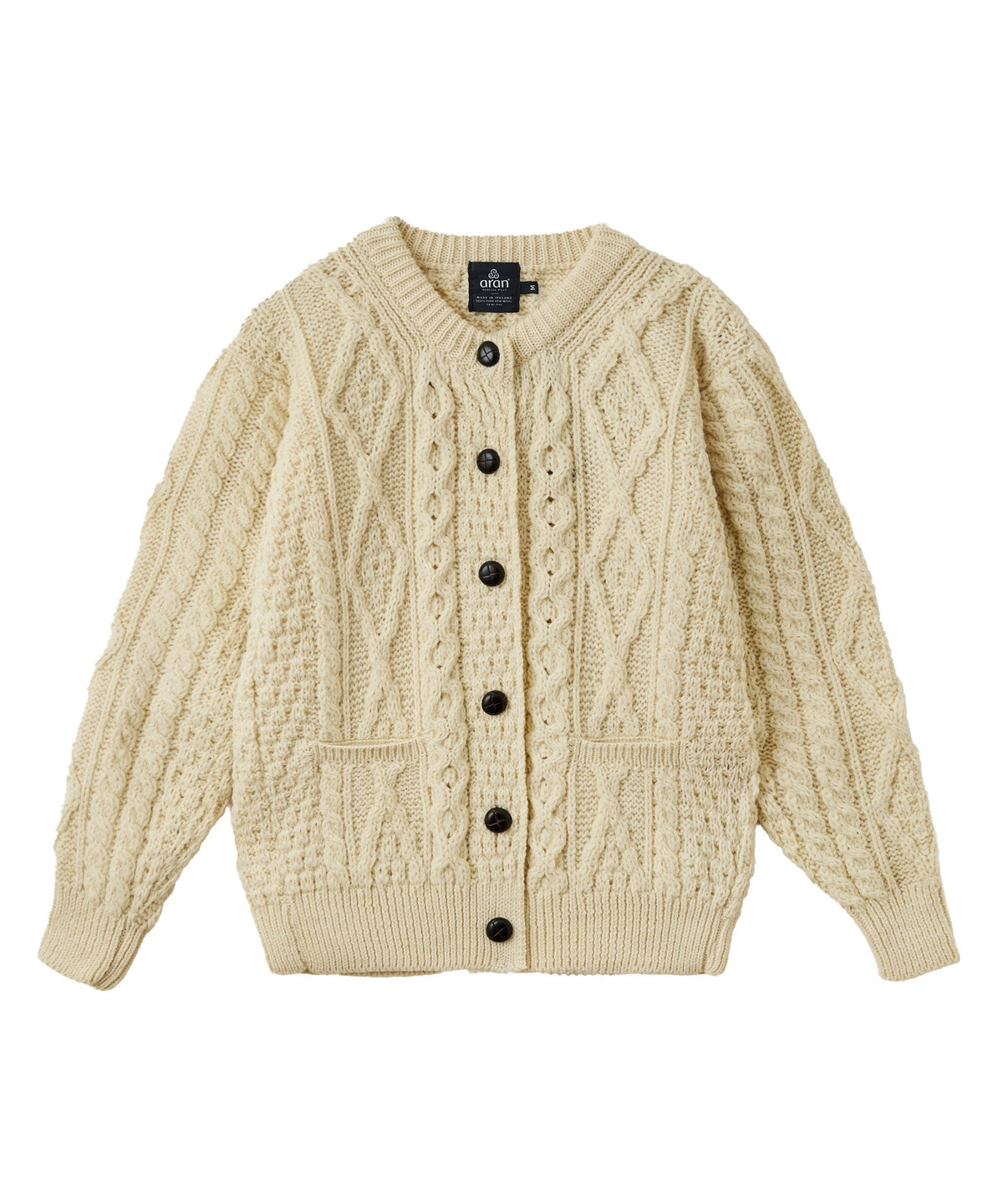 ARAN S アランアイランズ GalwayBay カーディガン Aran Woollen Millsアランカーディガン アイルランド製アイボリー
