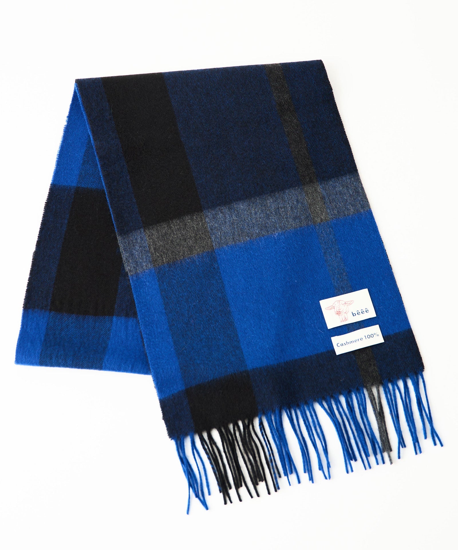 【beee】カシミヤチェックマフラー