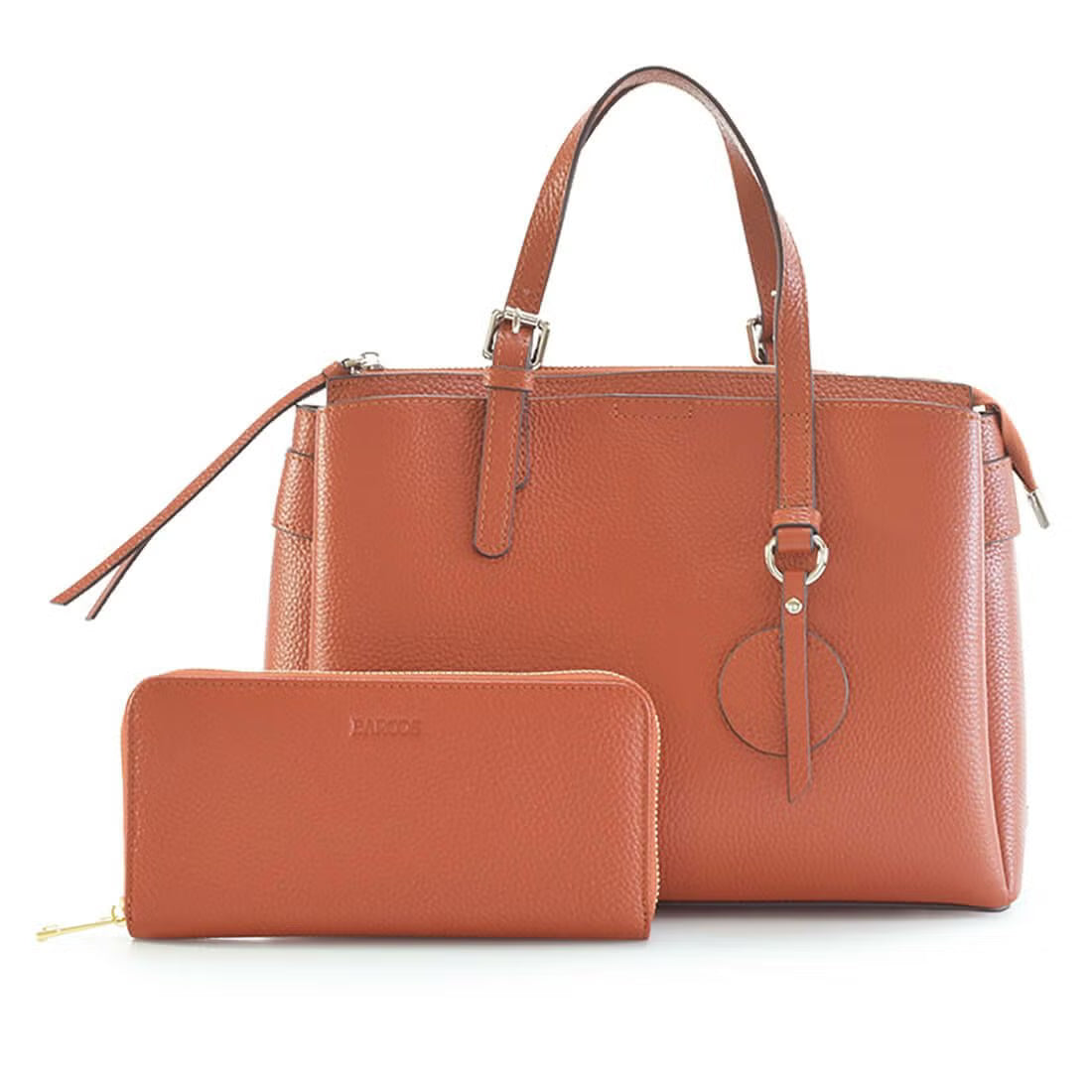 【セット商品】シュリンクレザーハンドバッグ＆財布＜エレガントセット＞