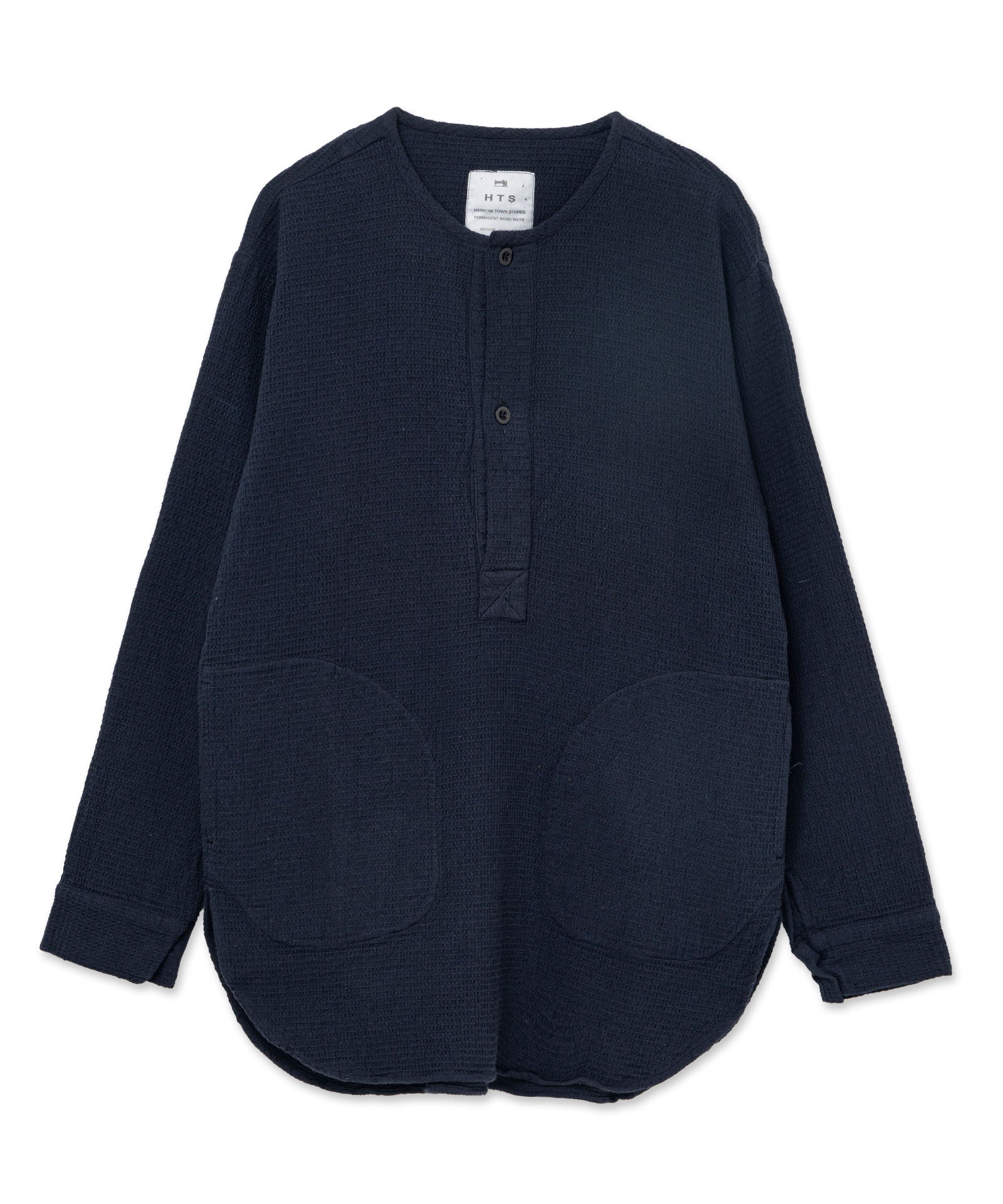 【HTS】WAFFLE PLAIN HENLEY NECK SHIRT