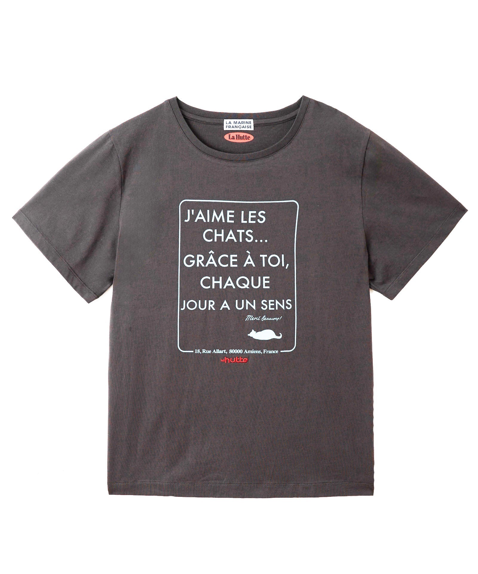 【LA HUTTE】26/-天竺ネコプリントS/S TEE