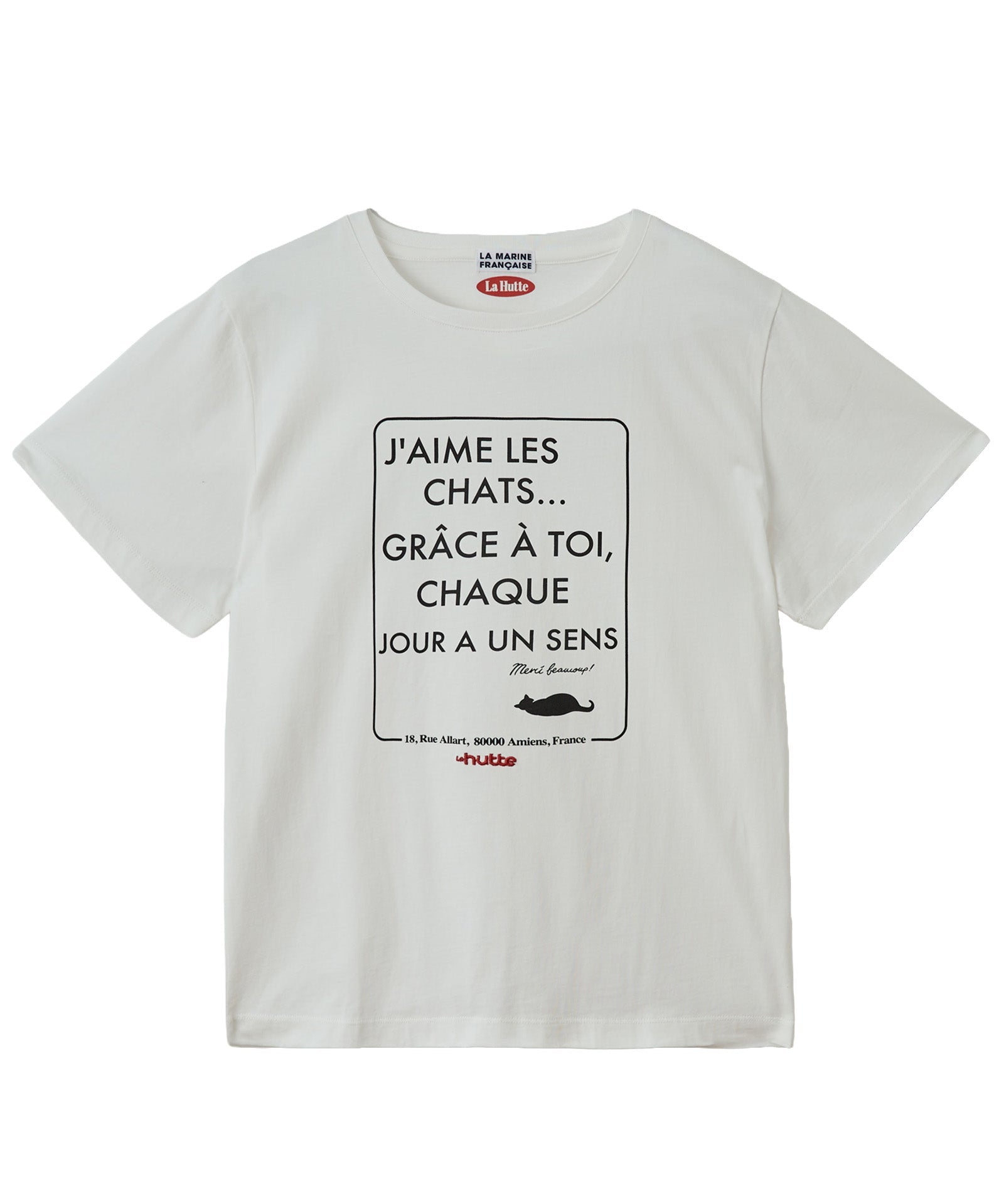 【LA HUTTE】26/-天竺ネコプリントS/S TEE