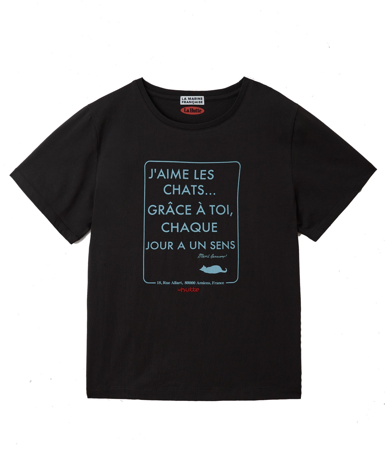 【LA HUTTE】26/-天竺ネコプリントS/S TEE