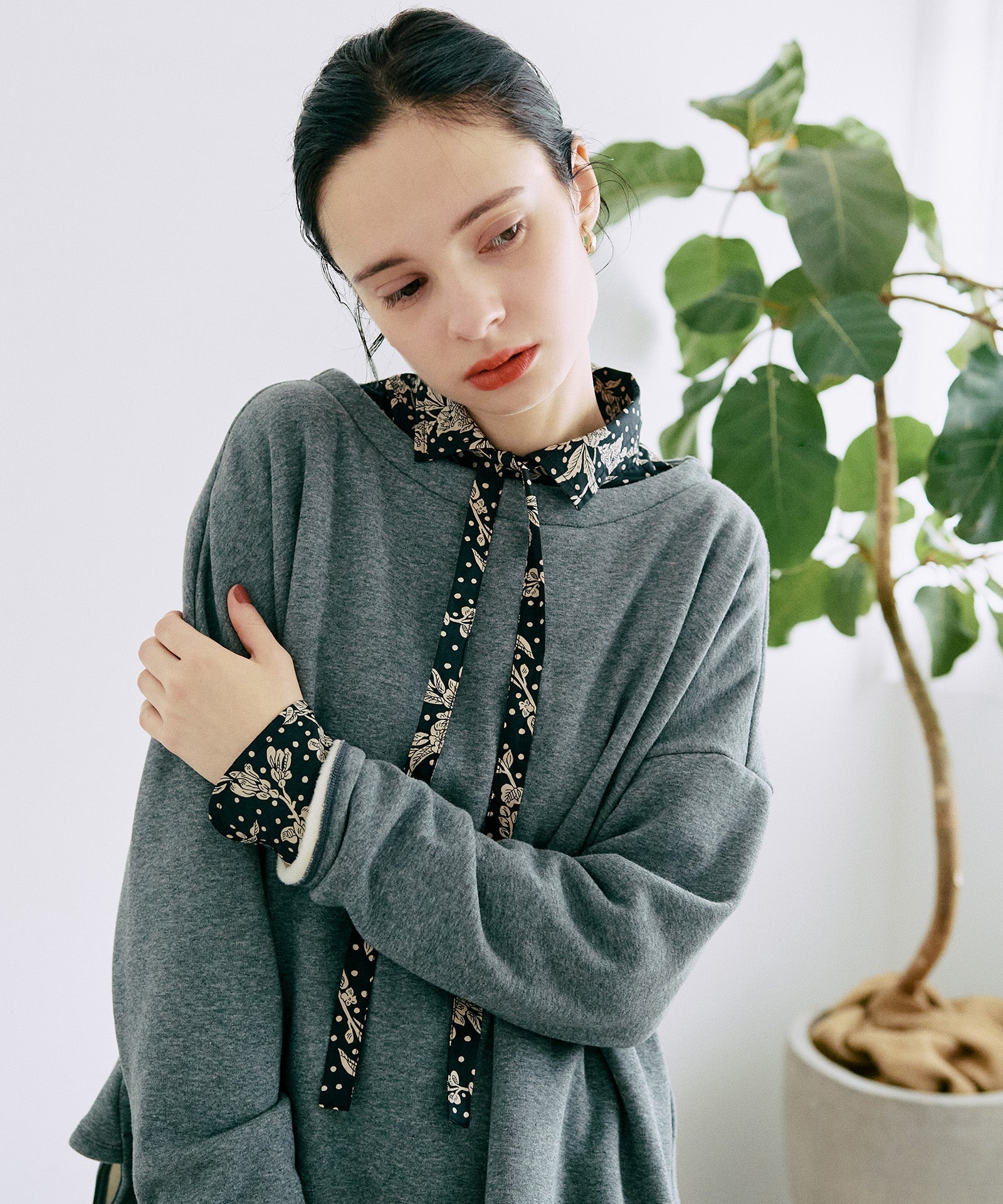 LIBERTYプリントボウタイシャツ