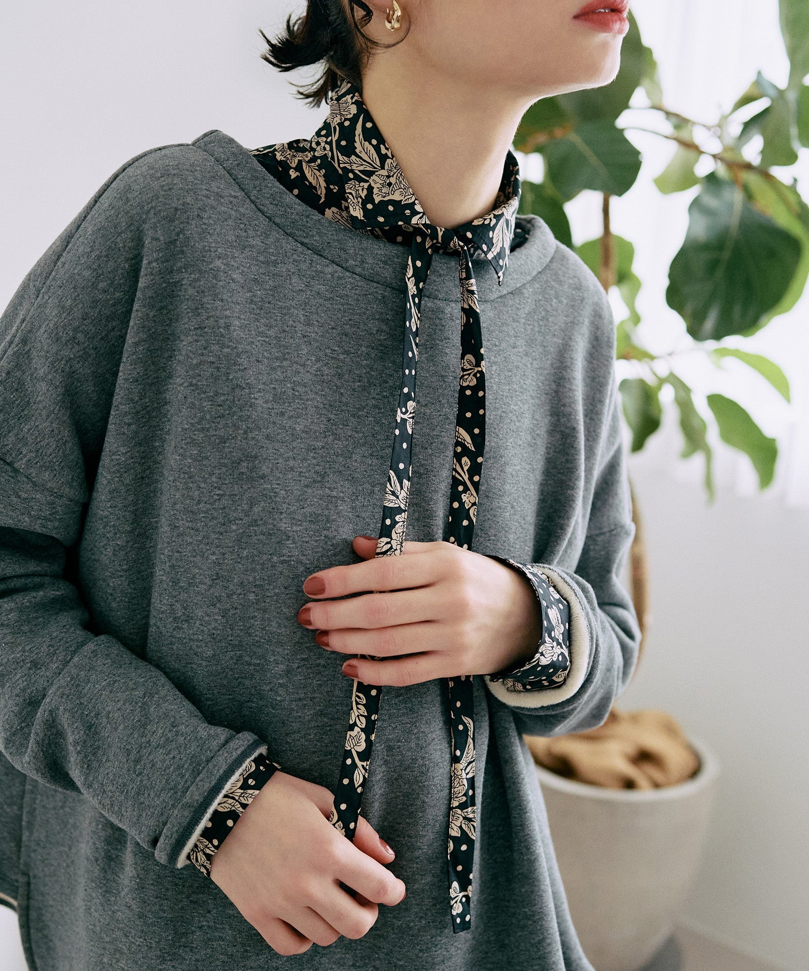 LIBERTYプリントボウタイシャツ