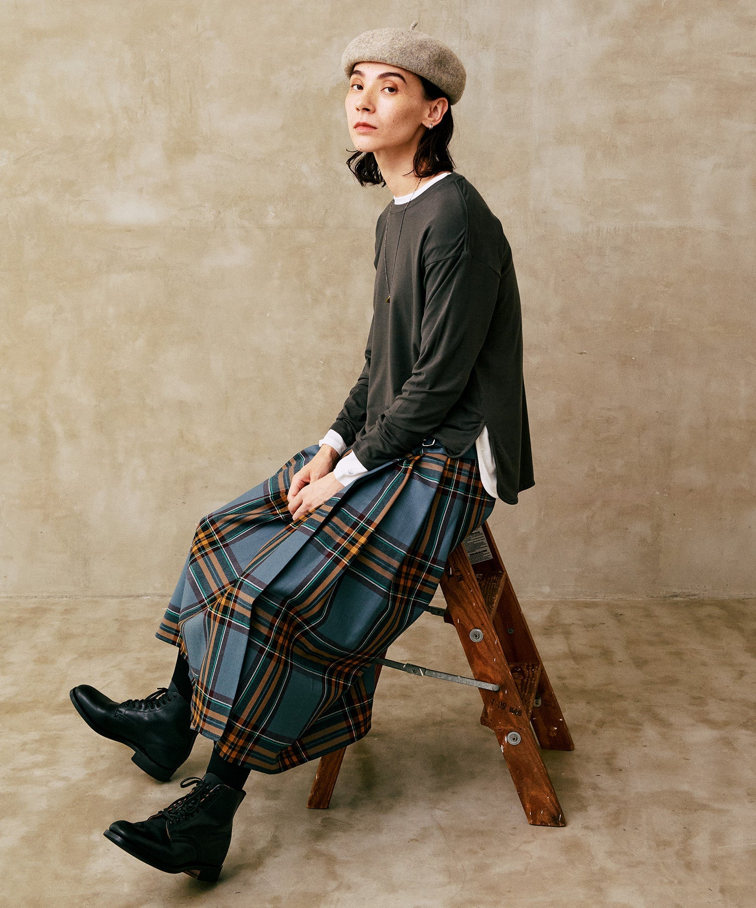 【O'Neil of Dublin】BASQUE SWING SKirt チェック