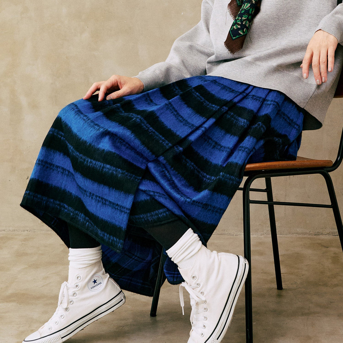 O'Neil of Dublin】BASQUE SWING Skirt シャギーチェック — LA MARINE