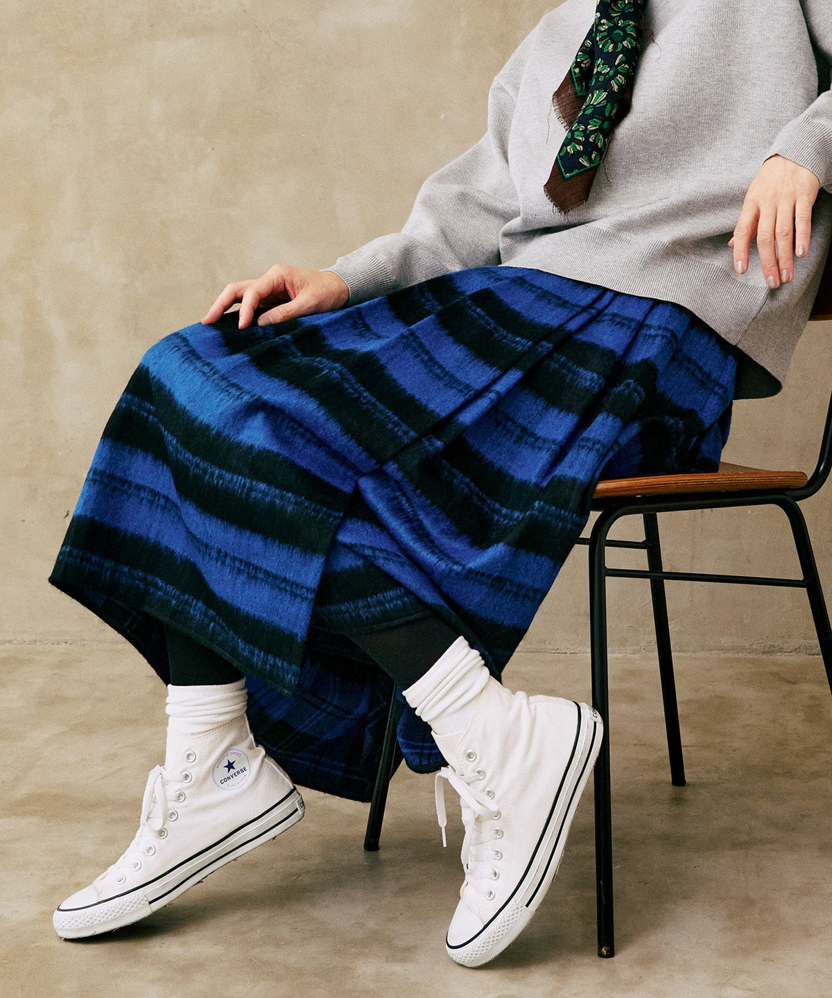 O'Neil of Dublin】BASQUE SWING Skirt シャギーチェック — LA MARINE