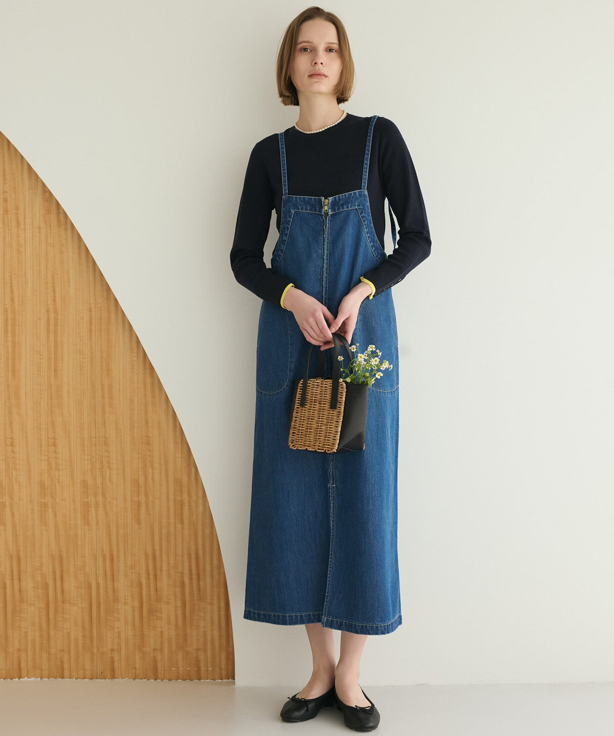 mocoa's 美ラインdenimサロペットスカート(ブルー・インディゴブルー) PICCADILLY】SALOPETTE SKIRT サロペットスカート — LA MARINE FRANCAISE