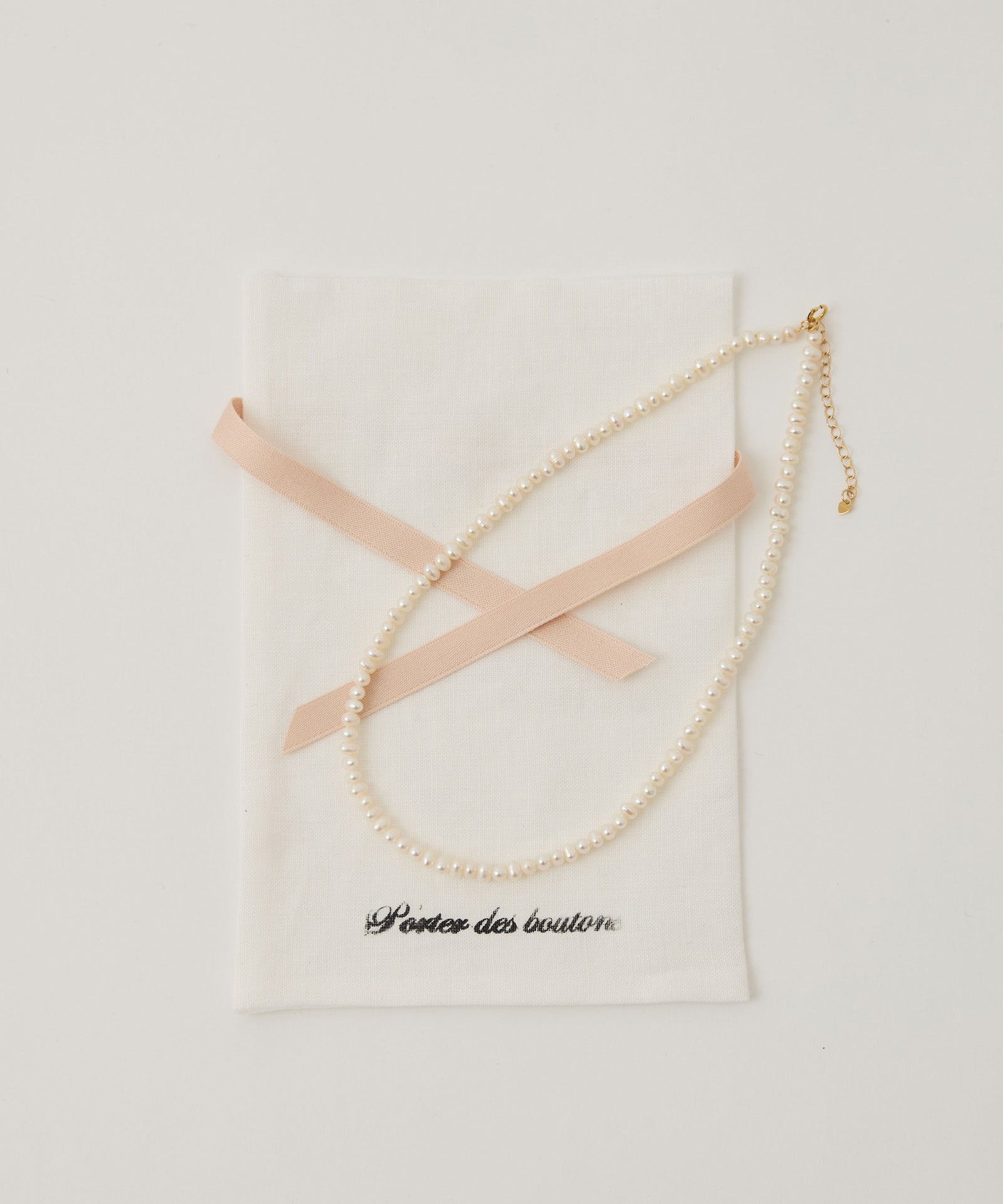 【Porter des boutons 】 小粒パールショートネックレス