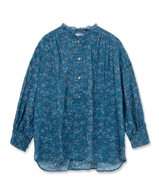 LIBERTY. リバティプリント 7分袖ブラウス シャツ クルーネック
