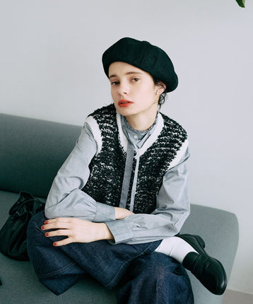 ボウタイフリルブラウス