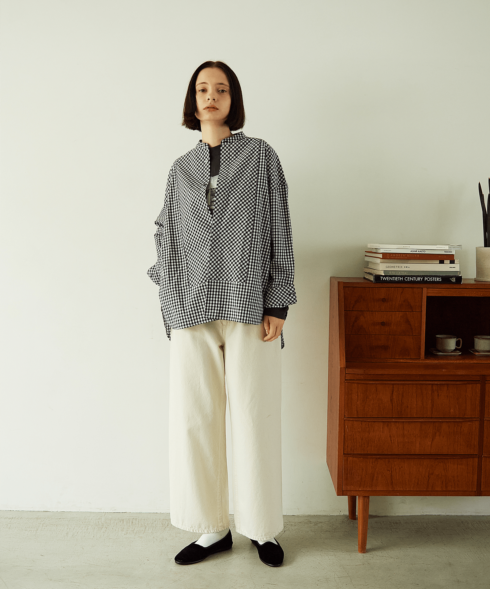 アソートチェックスタンドシャツ