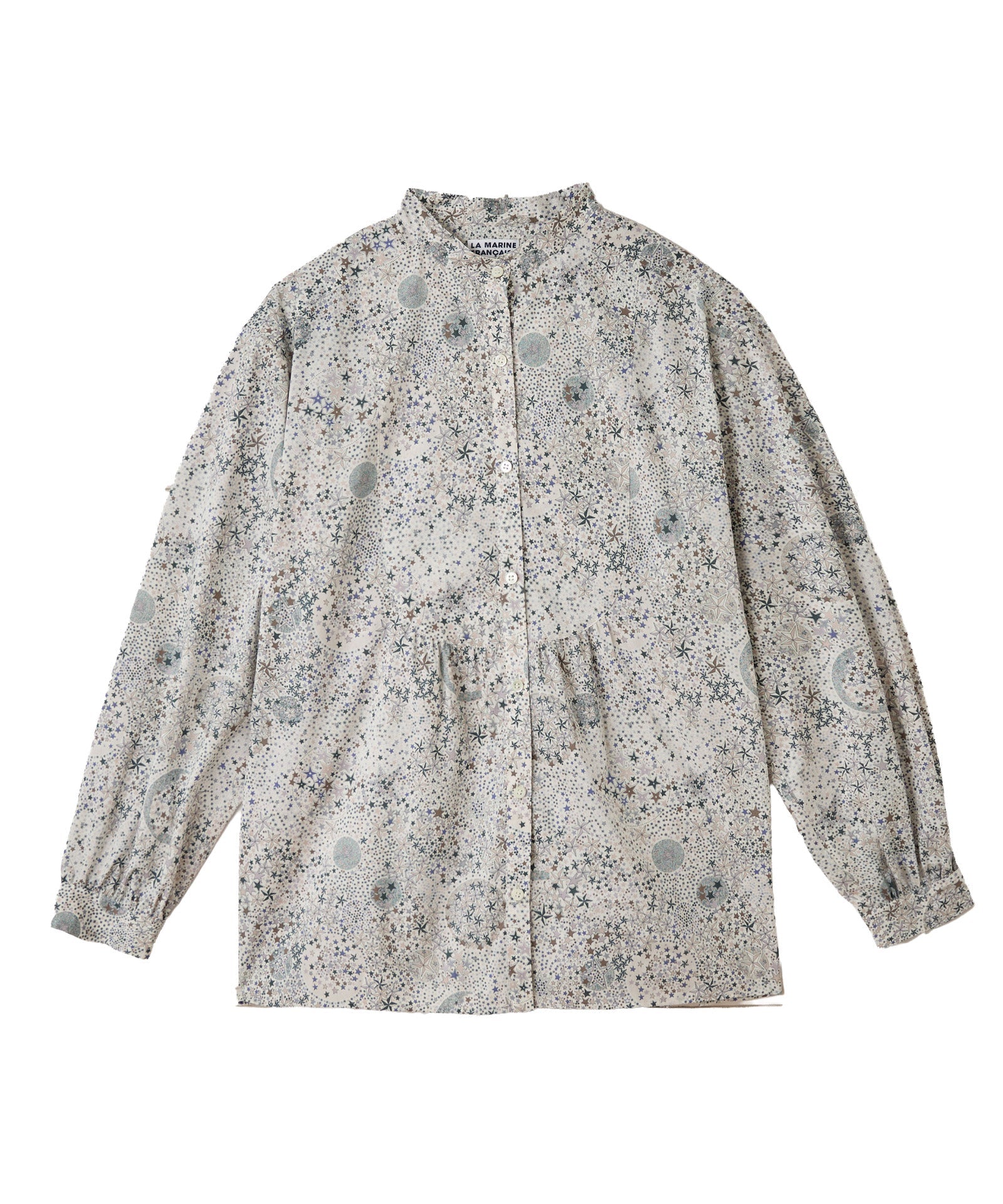 リバティプリントスタンドブラウス