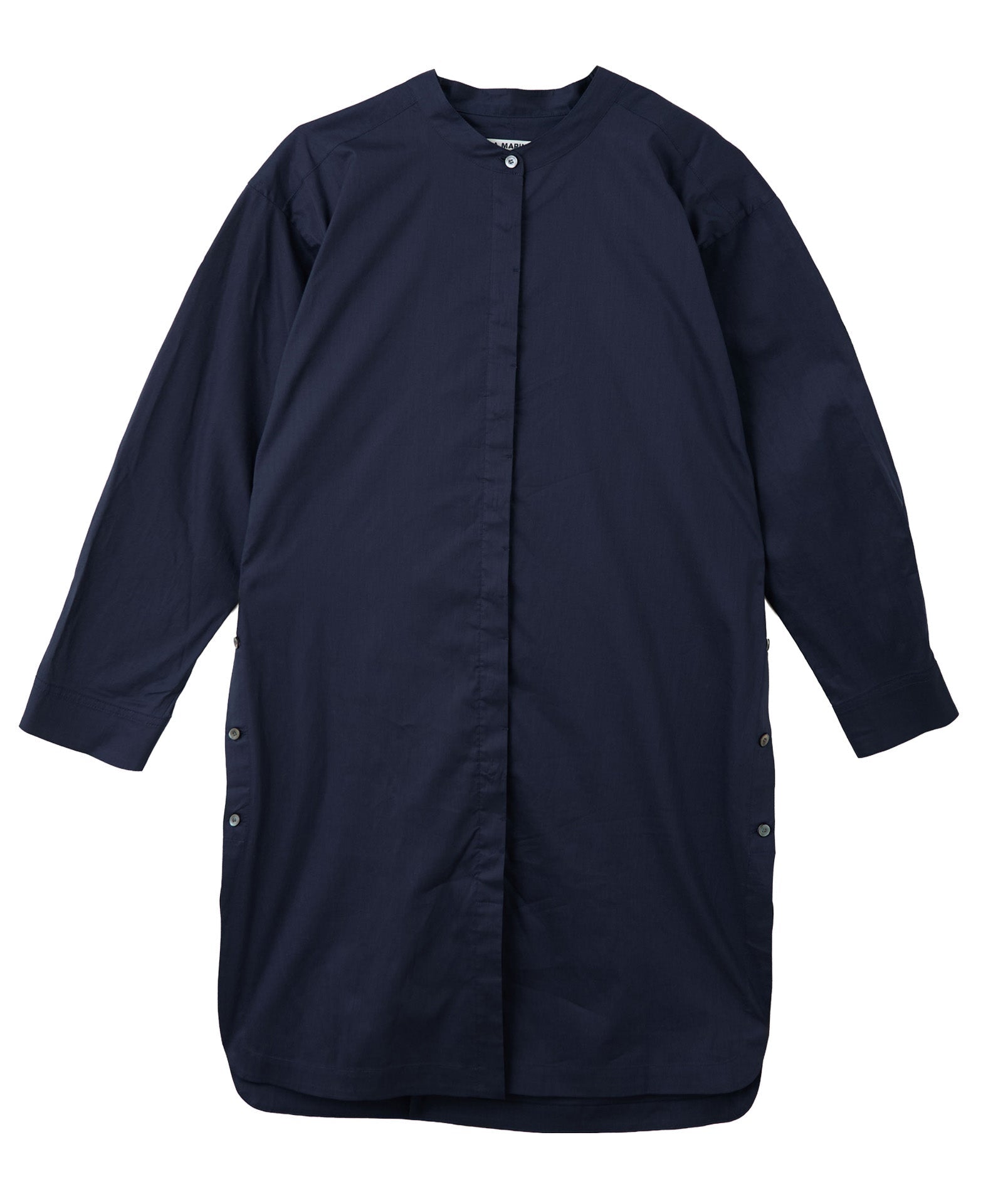 リバティプリントラウンドサイド釦ロングシャツ