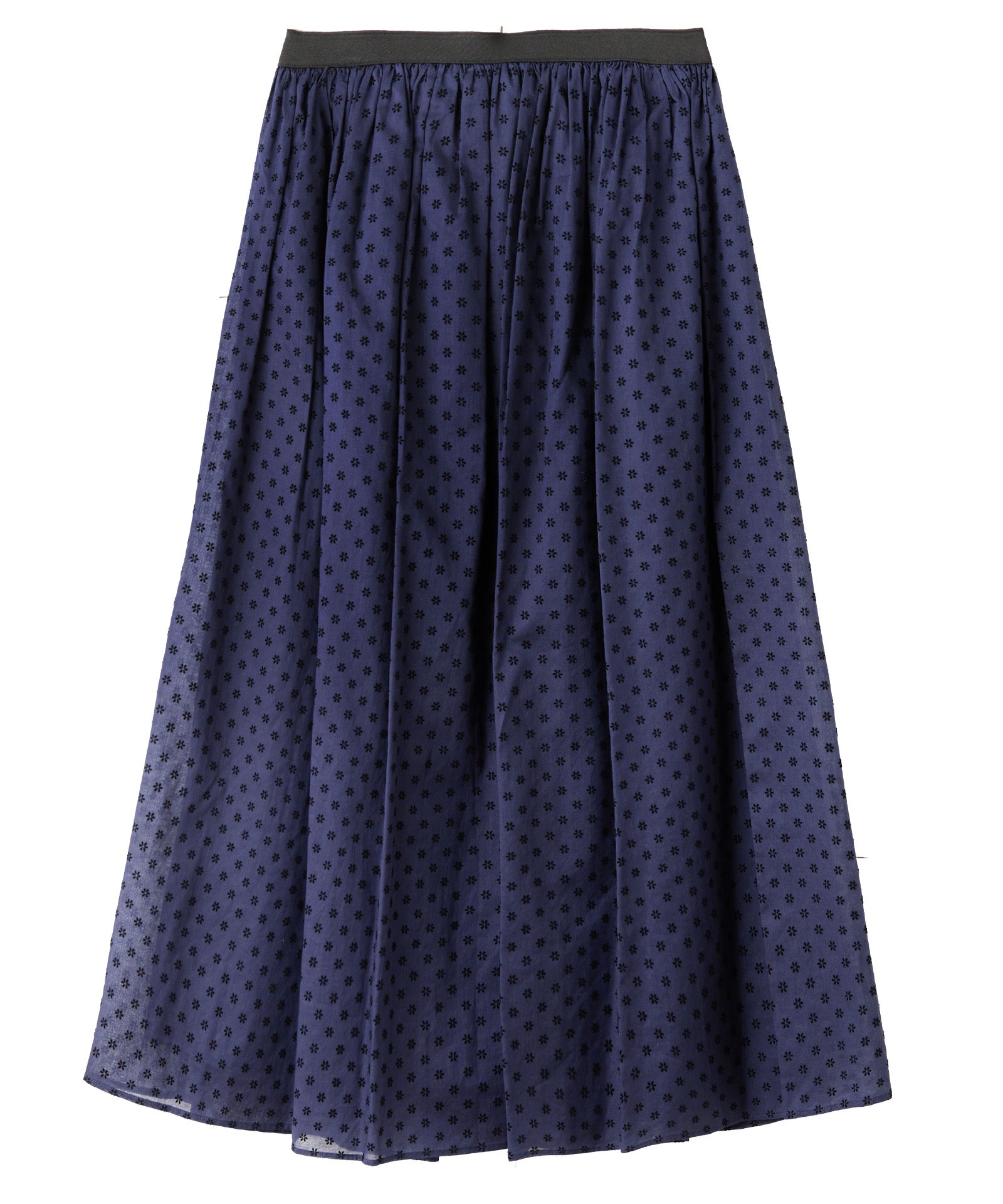 別注フロッキープリントギャザースカート