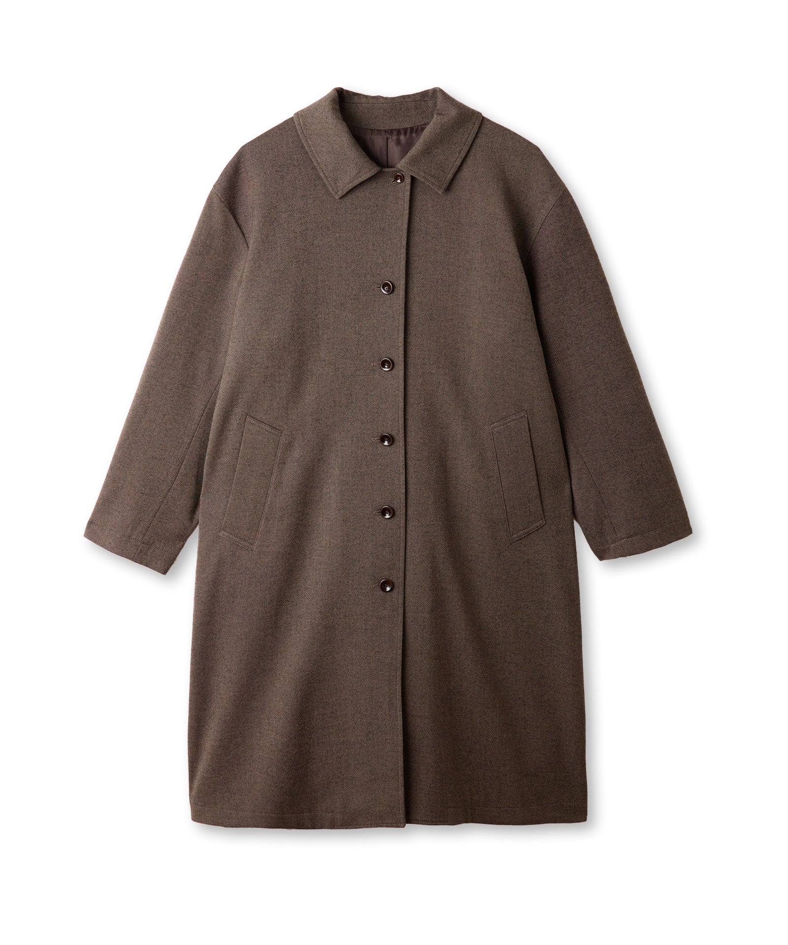 フランネルステンカラーロングコート