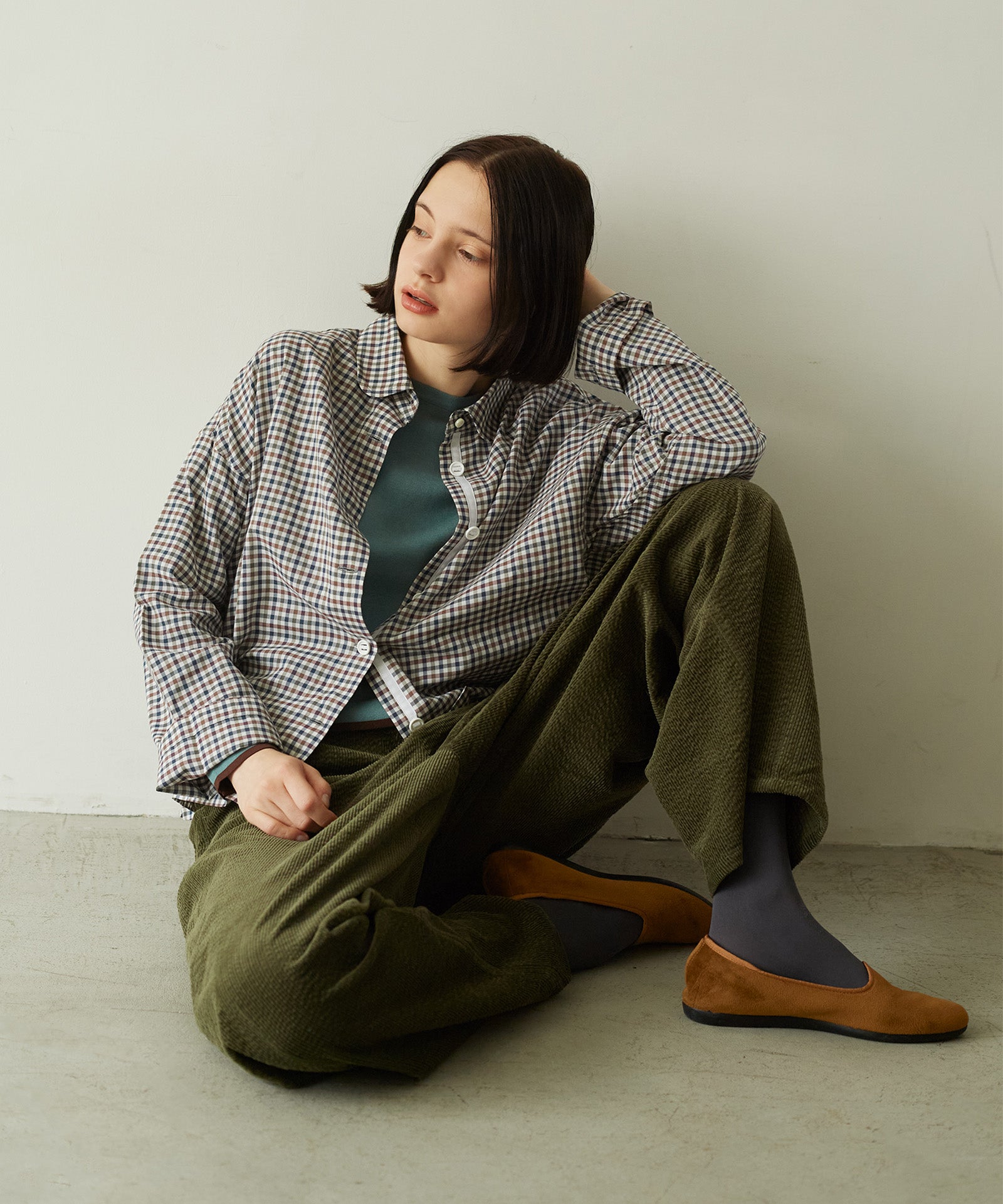 サッカーコーデュロイワイドパンツ