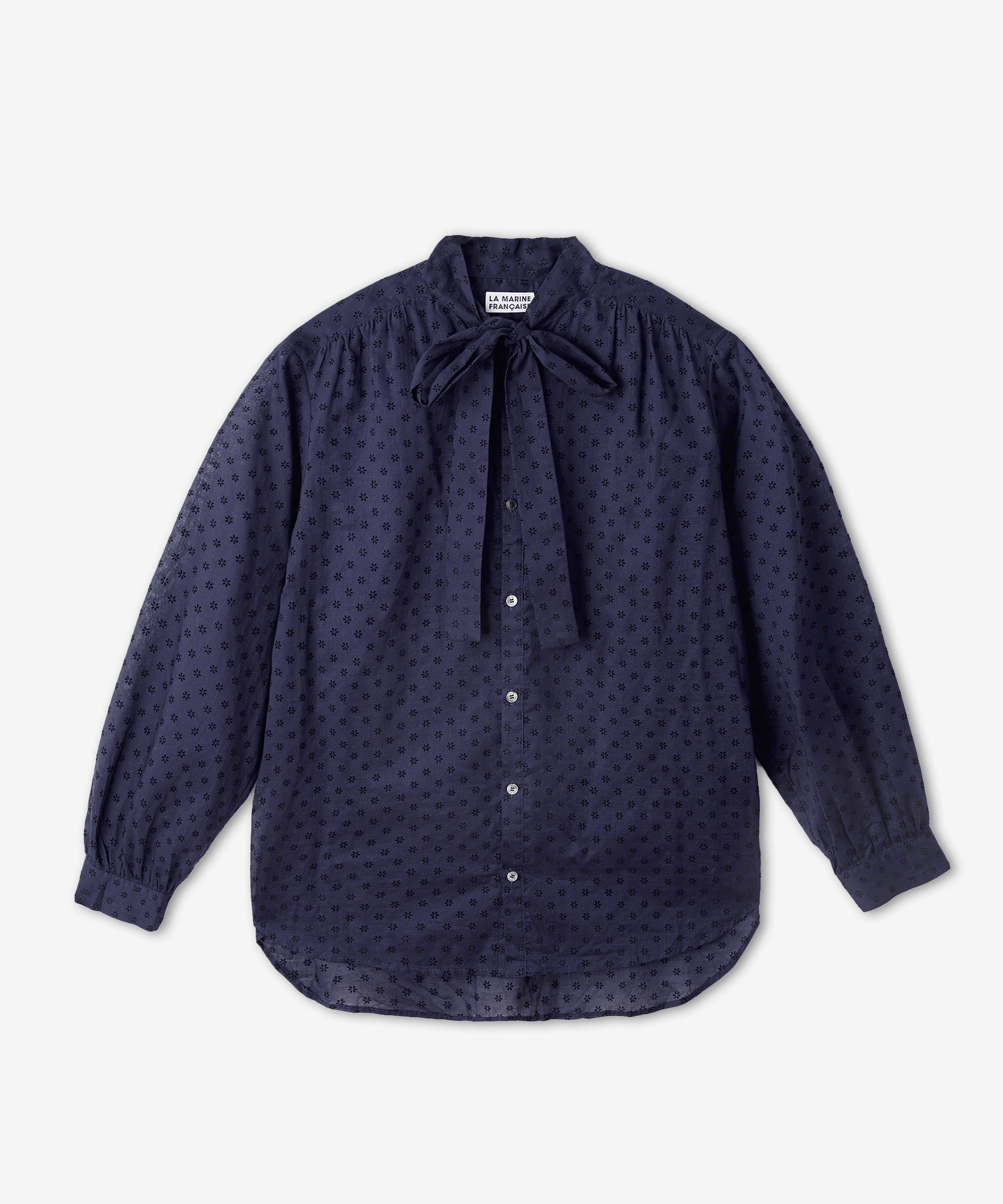 別注フロッキープリントボウタイブラウス