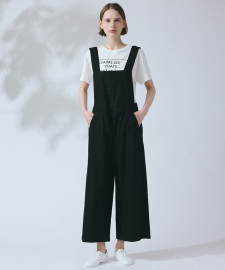 レーヨン麻混サロペット