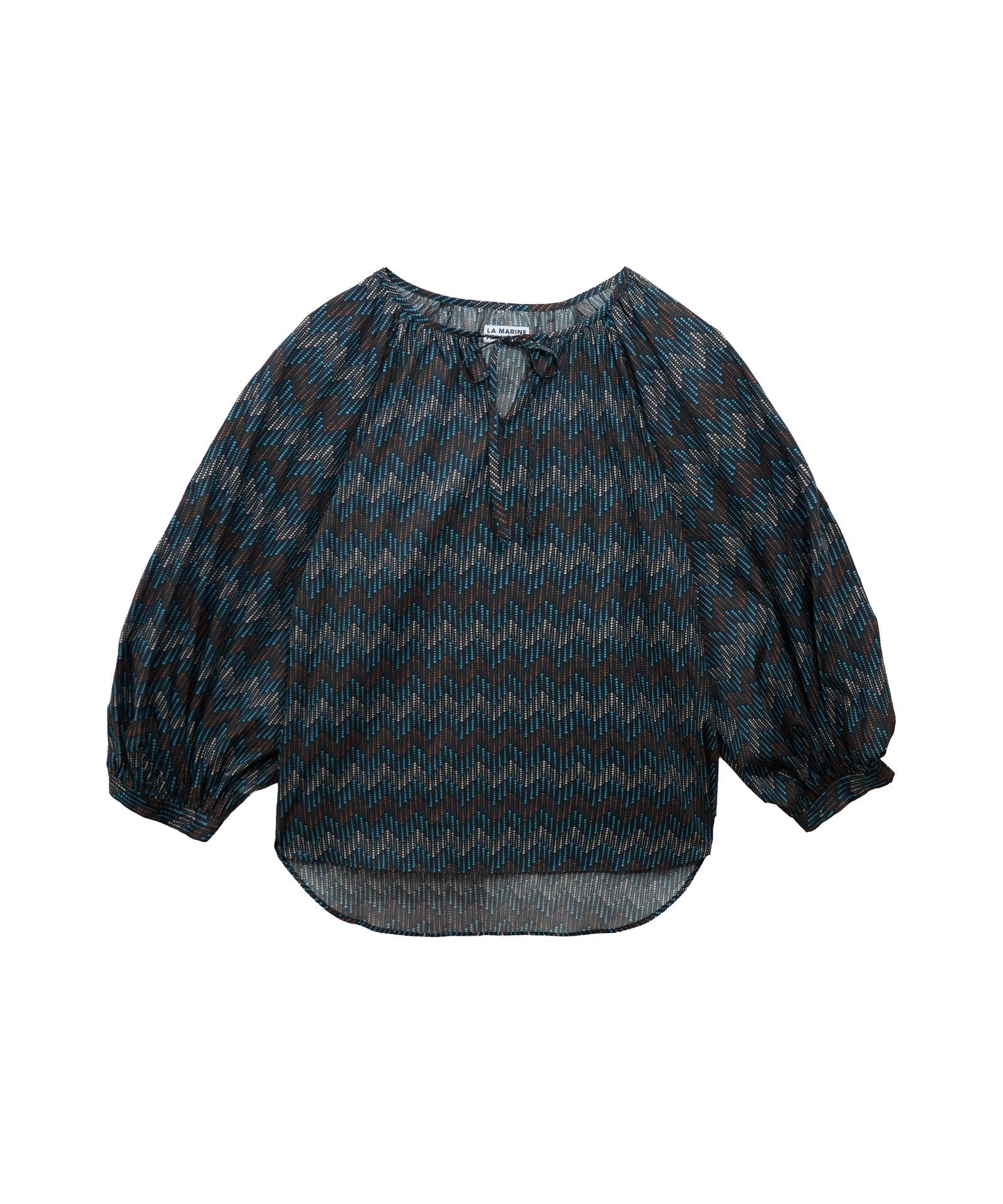 リバティプリントボリュームスリーブブラウス