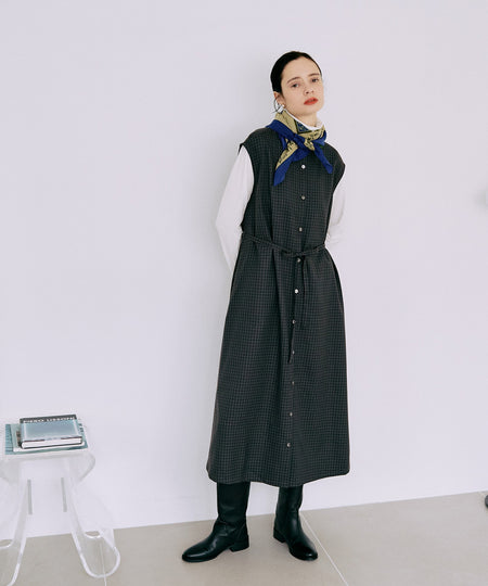 チェックスタンドネックジャンスカ