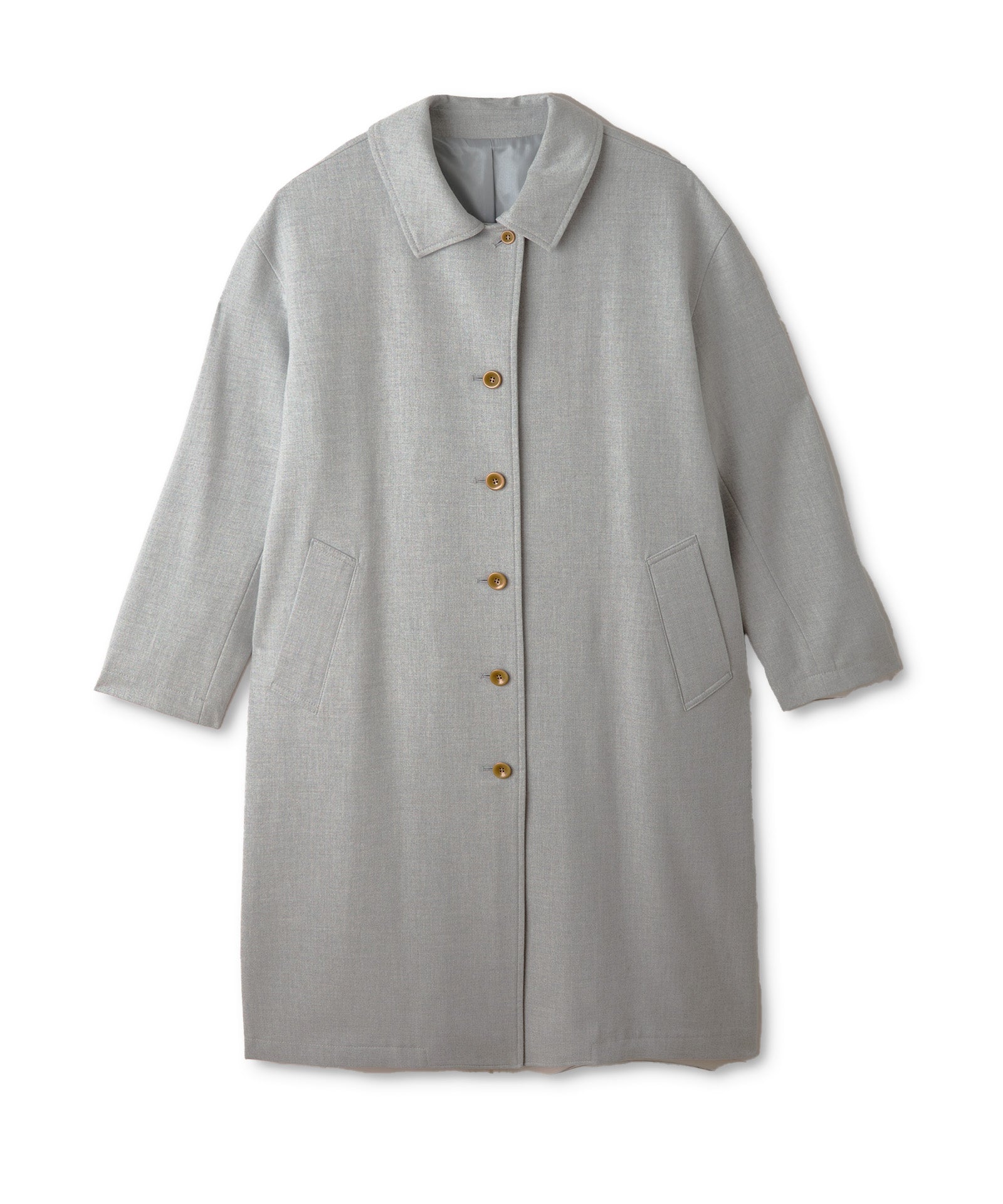 フランネルステンカラーロングコート