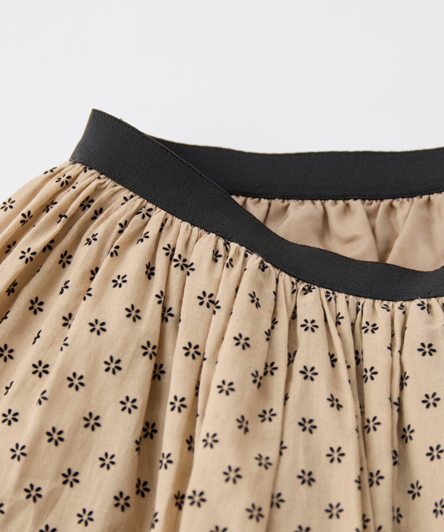 別注フロッキープリントギャザースカート