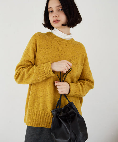 ネップウールクルーネックニット