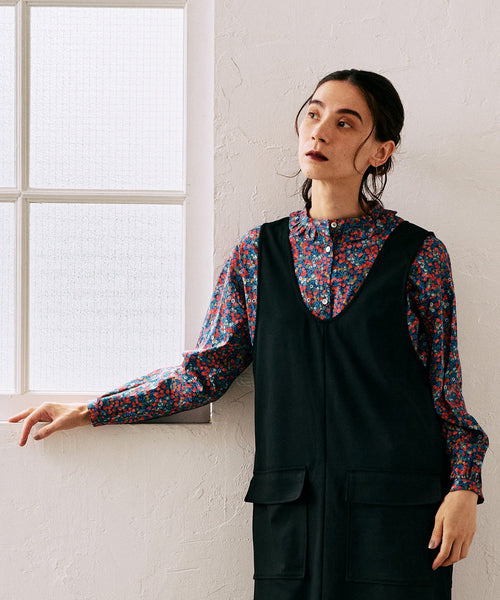 リバティプリントフリルブラウス