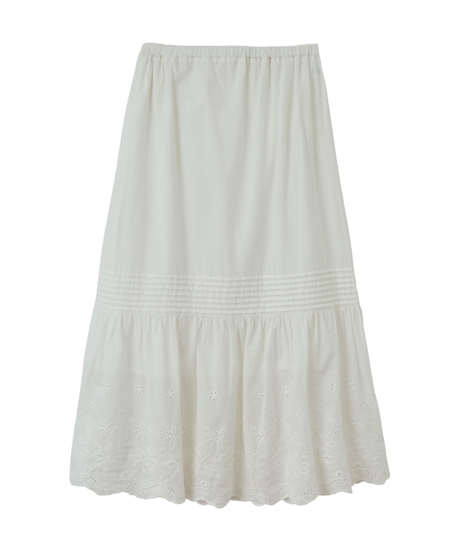 エンブロイダリーレースロングスカート