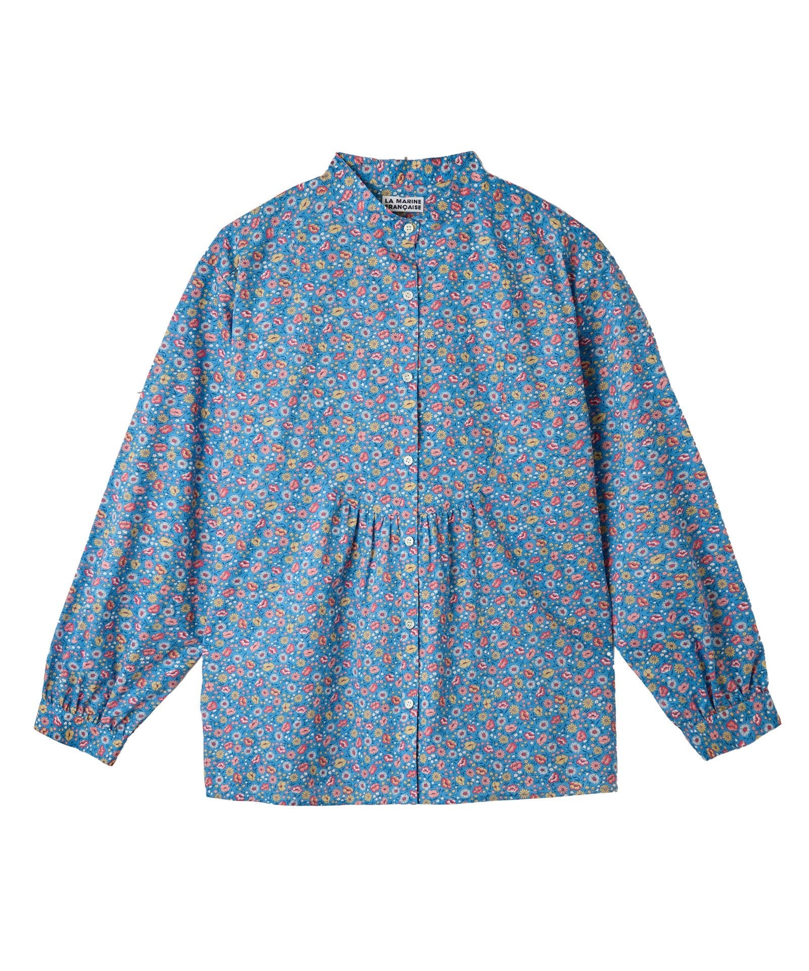 リバティプリントスタンドブラウス