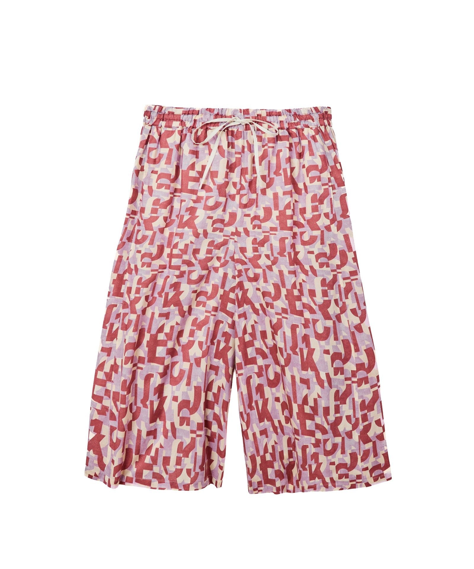 リバティアルファベットプリントフレアーパンツ